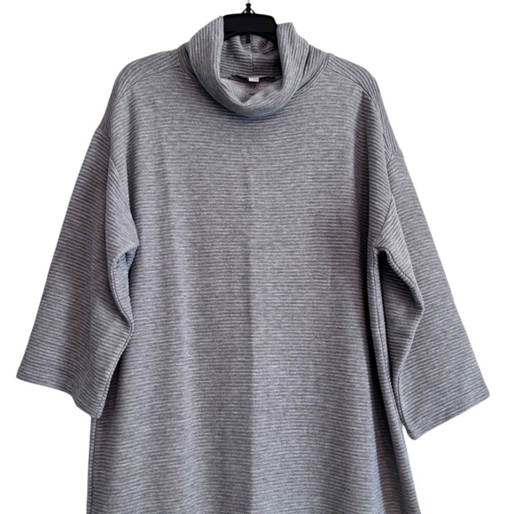 LOFT Turtle Neck Gray Sweater Dress - Picture 5 of 5